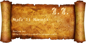Nyúli Nanett névjegykártya